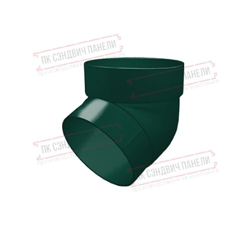 Колено трубы 67 град. ПВХ зелёный RAL 6005