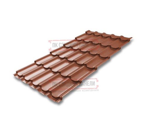 Металлочерепица Квинта плюс RAL8004 Drap-0.45
