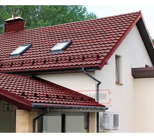 Металлочерепица Квинта плюс 3D RAL3011 Satin-0,5
