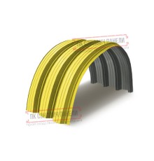 Профнастил H112ПГ-0.75, для бескаркасных ангаров, Полиэстер RAL 1018